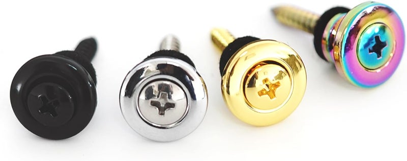 guyker Strap Locks Buttons, (1 Pair) Zinc Alloy Security Straplock Quick Release Strap Retainer System for Electric Acoustic Folk Guitar, Bass, Ukulele Replacement Part (GE001, Gold) - Image 3